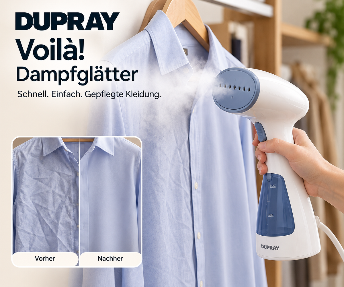 Dupray Voilà! Dampfglätter – 1200 W, 200 ml, Weiß